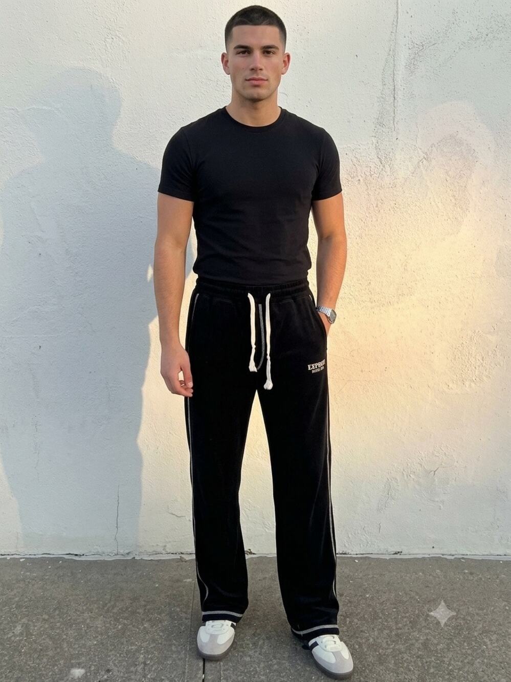 Exploit Clothing Waffle Sweatpants Black Size Medium